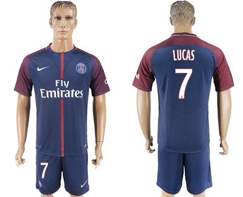 Paris Saint-Germain #7 Lucas Home Soccer Club Jersey